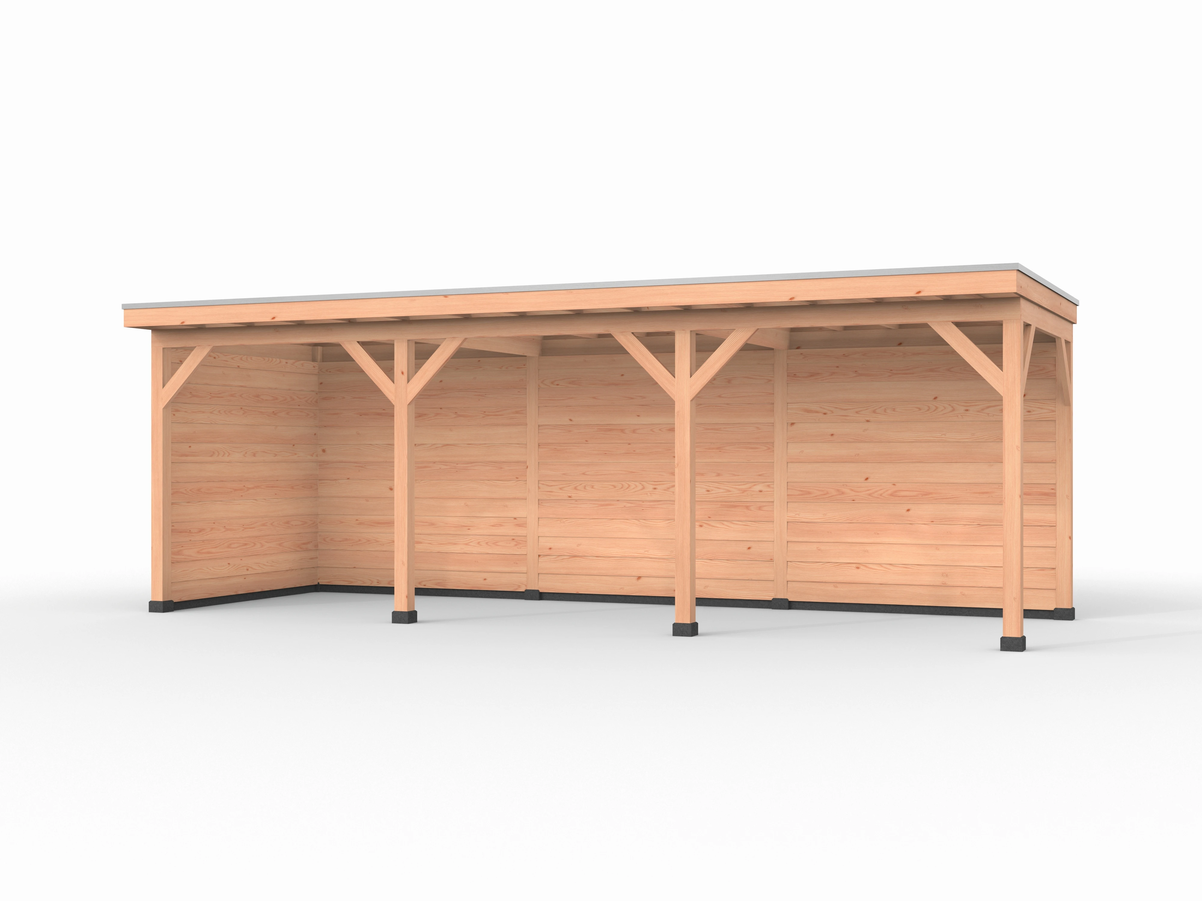 Douglas overkapping, 750 x 250, met zwarte achterwand en zijwand, Westwood Comfort - Afbeelding 1